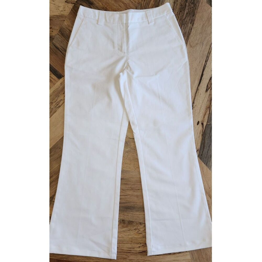 Isaac Mizrahi Women's White Dress Pants Flare Leg Trousers Sz 4